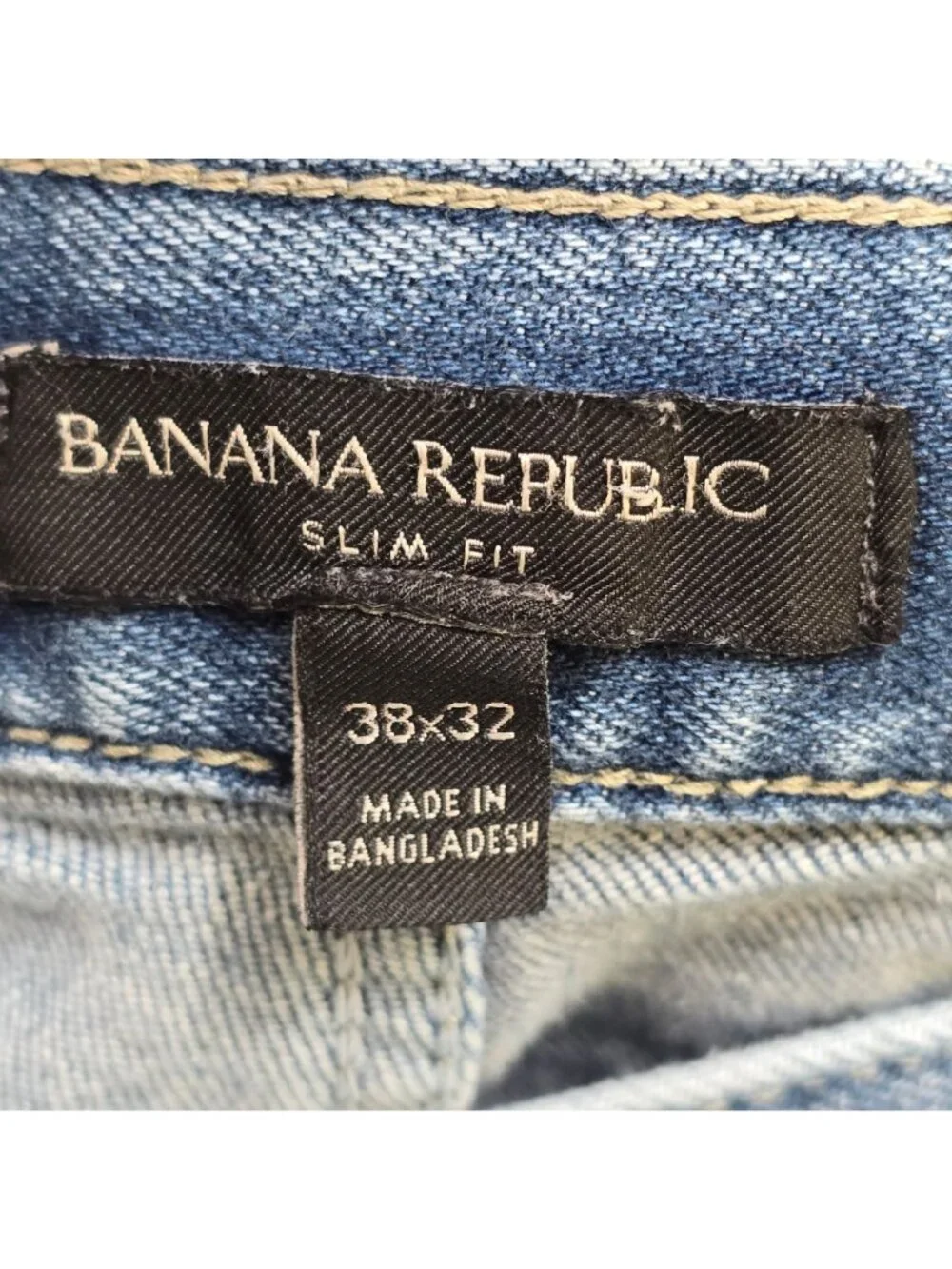 Banana Republic Mens 38x32 Slim Fit Jeans  Blue Denim